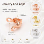 Confezione da 100 pezzi di coprinodi a crimpare a doppio anello in rame, perline, cappucci e nappe per la creazione di gioielli fai da te., Dual-Loop Buckle 3.2mm, Dual-Loop Buckle 3.6mm, Dual-Loop Buckle 4mm