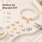Confezione da 100 pezzi di coprinodi a crimpare a doppio anello in rame, perline, cappucci e nappe per la creazione di gioielli fai da te., Dual-Loop Buckle 3.2mm, Dual-Loop Buckle 3.6mm, Dual-Loop Buckle 4mm