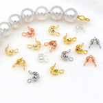 Confezione da 100 pezzi di coprinodi a crimpare a doppio anello in rame, perline, cappucci e nappe per la creazione di gioielli fai da te., Dual-Loop Buckle 3.2mm, Dual-Loop Buckle 3.6mm, Dual-Loop Buckle 4mm