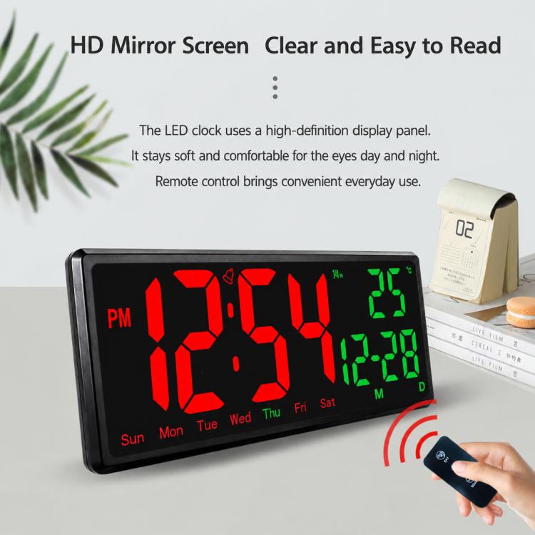 Orologio elettronico digitale multifunzione a LED DS-3809L con ampio display HD e telecomando.