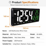 Orologio elettronico digitale multifunzione a LED DS-3809L con ampio display HD e telecomando.