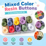 Kit fai da te con bottoni rotondi in resina a quattro fori di colori misti