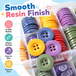 Kit fai da te con bottoni rotondi in resina a quattro fori di colori misti