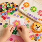 Kit fai da te con bottoni rotondi in resina a quattro fori di colori misti