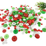 300 g/confezione Bottoni rotondi in resina di dimensioni miste per Natale Kit fai da te per bambini, 600-700 pezzi/confezione