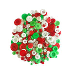 300 g/confezione Bottoni rotondi in resina di dimensioni miste per Natale Kit fai da te per bambini, 600-700 pezzi/confezione