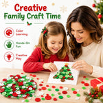 300 g/confezione Bottoni rotondi in resina di dimensioni miste per Natale Kit fai da te per bambini, 600-700 pezzi/confezione
