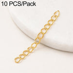 Confezione da 10 pezzi di catenelle di prolunga placcate in oro, resistenti allo scolorimento, per la creazione di collane e bracciali fai da te., 150 Chain 3mm Width 5cm Length, Heart 925 Silver, Rippled Heart, Rippled Plum Blossom, Rippled Leaf      ...