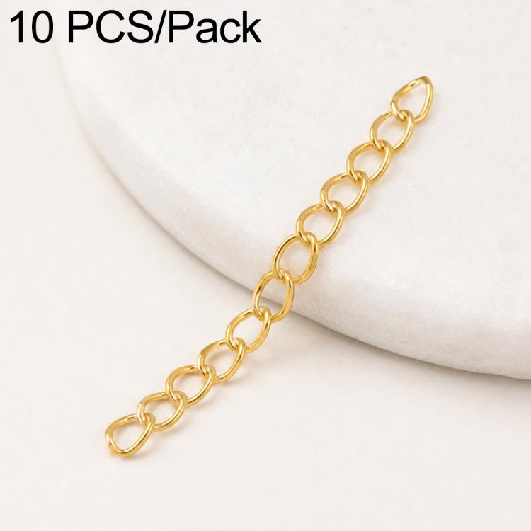 Confezione da 10 pezzi di catenelle di prolunga placcate in oro, resistenti allo scolorimento, per la creazione di collane e bracciali fai da te., 150 Chain 3mm Width 5cm Length, Heart 925 Silver, Rippled Heart, Rippled Plum Blossom, Rippled Leaf      ...