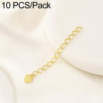 Confezione da 10 pezzi di catenelle di prolunga placcate in oro, resistenti allo scolorimento, per la creazione di collane e bracciali fai da te., 150 Chain 3mm Width 5cm Length, Heart 925 Silver, Rippled Heart, Rippled Plum Blossom, Rippled Leaf      ...