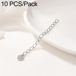 Confezione da 10 pezzi di catenelle di prolunga placcate in oro, resistenti allo scolorimento, per la creazione di collane e bracciali fai da te., 150 Chain 3mm Width 5cm Length, Heart 925 Silver, Rippled Heart, Rippled Plum Blossom, Rippled Leaf      ...