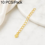 Confezione da 10 pezzi di catenelle di prolunga placcate in oro, resistenti allo scolorimento, per la creazione di collane e bracciali fai da te., 150 Chain 3mm Width 5cm Length, Heart 925 Silver, Rippled Heart, Rippled Plum Blossom, Rippled Leaf      ...