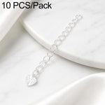 Confezione da 10 pezzi di catenelle di prolunga placcate in oro, resistenti allo scolorimento, per la creazione di collane e bracciali fai da te., 150 Chain 3mm Width 5cm Length, Heart 925 Silver, Rippled Heart, Rippled Plum Blossom, Rippled Leaf      ...