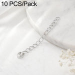 Confezione da 10 pezzi di catenelle di prolunga placcate in oro, resistenti allo scolorimento, per la creazione di collane e bracciali fai da te., 150 Chain 3mm Width 5cm Length, Heart 925 Silver, Rippled Heart, Rippled Plum Blossom, Rippled Leaf      ...