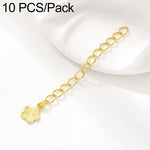 Confezione da 10 pezzi di catenelle di prolunga placcate in oro, resistenti allo scolorimento, per la creazione di collane e bracciali fai da te., 150 Chain 3mm Width 5cm Length, Heart 925 Silver, Rippled Heart, Rippled Plum Blossom, Rippled Leaf      ...