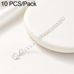 Confezione da 10 pezzi di catenelle di prolunga placcate in oro, resistenti allo scolorimento, per la creazione di collane e bracciali fai da te., 150 Chain 3mm Width 5cm Length, Heart 925 Silver, Rippled Heart, Rippled Plum Blossom, Rippled Leaf      ...