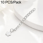Confezione da 10 pezzi di catenelle di prolunga placcate in oro, resistenti allo scolorimento, per la creazione di collane e bracciali fai da te., 150 Chain 3mm Width 5cm Length, Heart 925 Silver, Rippled Heart, Rippled Plum Blossom, Rippled Leaf      ...