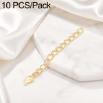 Confezione da 10 pezzi di catenelle di prolunga placcate in oro, resistenti allo scolorimento, per la creazione di collane e bracciali fai da te., 150 Chain 3mm Width 5cm Length, Heart 925 Silver, Rippled Heart, Rippled Plum Blossom, Rippled Leaf      ...