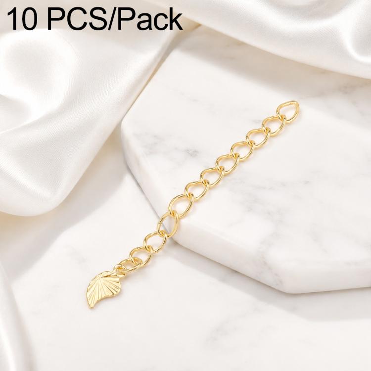 Confezione da 10 pezzi di catenelle di prolunga placcate in oro, resistenti allo scolorimento, per la creazione di collane e bracciali fai da te., 150 Chain 3mm Width 5cm Length, Heart 925 Silver, Rippled Heart, Rippled Plum Blossom, Rippled Leaf      ...