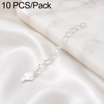 Confezione da 10 pezzi di catenelle di prolunga placcate in oro, resistenti allo scolorimento, per la creazione di collane e bracciali fai da te., 150 Chain 3mm Width 5cm Length, Heart 925 Silver, Rippled Heart, Rippled Plum Blossom, Rippled Leaf      ...