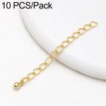 Confezione da 10 pezzi di catenelle di prolunga placcate in oro, resistenti allo scolorimento, per la creazione di collane e bracciali fai da te., 150 Chain 3mm Width 5cm Length, Heart 925 Silver, Rippled Heart, Rippled Plum Blossom, Rippled Leaf      ...