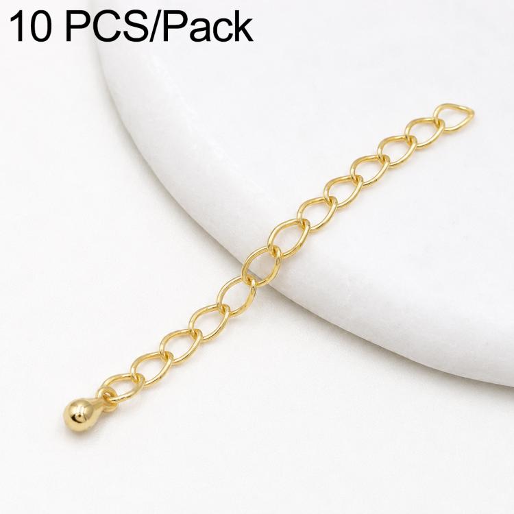 Confezione da 10 pezzi di catenelle di prolunga placcate in oro, resistenti allo scolorimento, per la creazione di collane e bracciali fai da te., 150 Chain 3mm Width 5cm Length, Heart 925 Silver, Rippled Heart, Rippled Plum Blossom, Rippled Leaf      ...