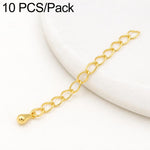 Confezione da 10 pezzi di catenelle di prolunga placcate in oro, resistenti allo scolorimento, per la creazione di collane e bracciali fai da te., 150 Chain 3mm Width 5cm Length, Heart 925 Silver, Rippled Heart, Rippled Plum Blossom, Rippled Leaf      ...
