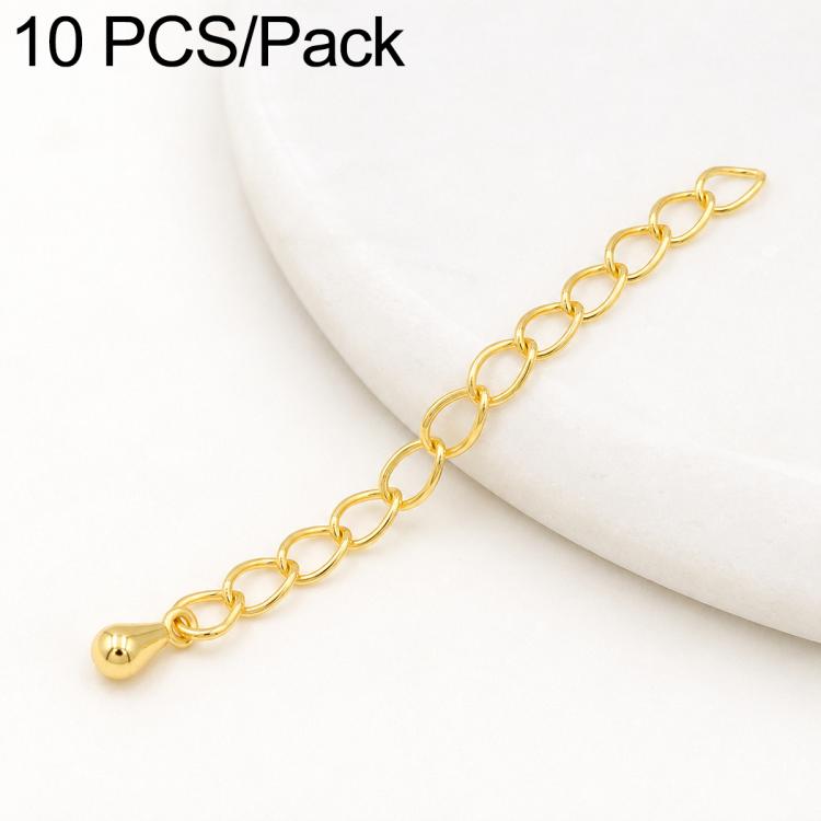 Confezione da 10 pezzi di catenelle di prolunga placcate in oro, resistenti allo scolorimento, per la creazione di collane e bracciali fai da te., 150 Chain 3mm Width 5cm Length, Heart 925 Silver, Rippled Heart, Rippled Plum Blossom, Rippled Leaf      ...