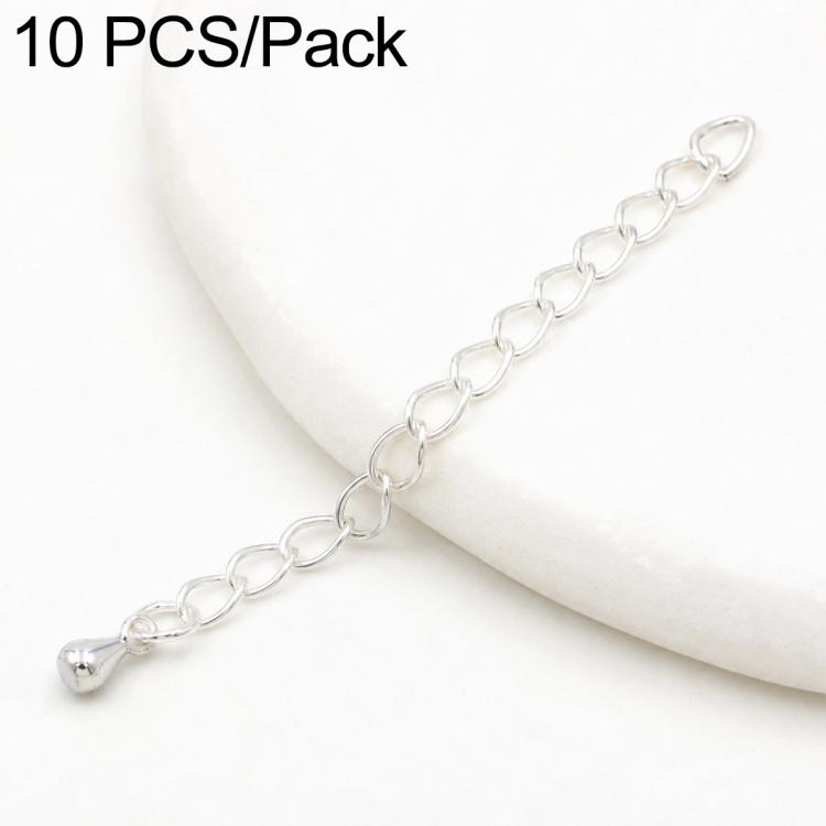 Confezione da 10 pezzi di catenelle di prolunga placcate in oro, resistenti allo scolorimento, per la creazione di collane e bracciali fai da te., 150 Chain 3mm Width 5cm Length, Heart 925 Silver, Rippled Heart, Rippled Plum Blossom, Rippled Leaf      ...