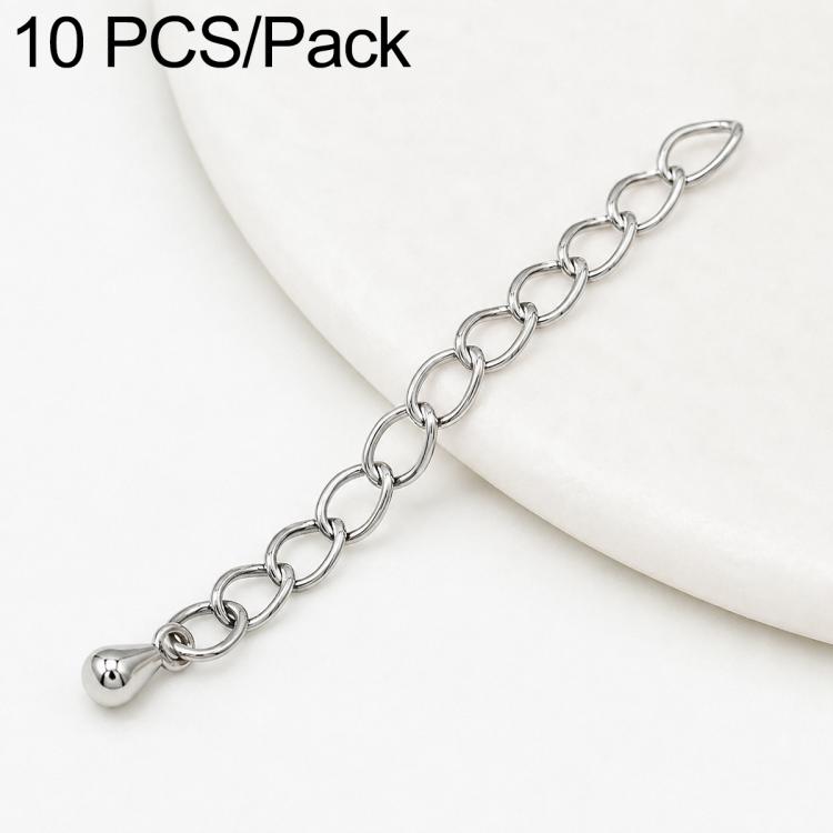 Confezione da 10 pezzi di catenelle di prolunga placcate in oro, resistenti allo scolorimento, per la creazione di collane e bracciali fai da te., 150 Chain 3mm Width 5cm Length, Heart 925 Silver, Rippled Heart, Rippled Plum Blossom, Rippled Leaf      ...