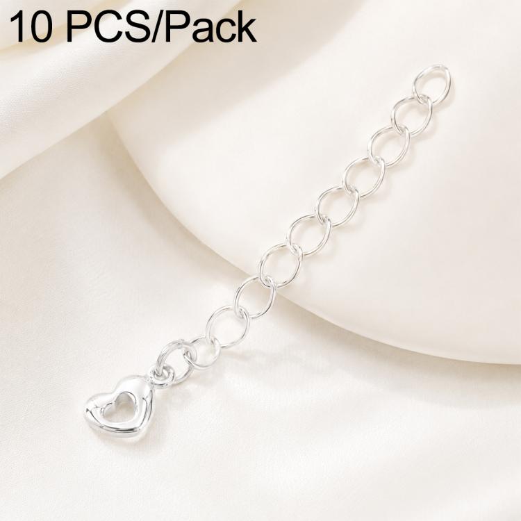 Confezione da 10 pezzi di catenelle di prolunga placcate in oro, resistenti allo scolorimento, per la creazione di collane e bracciali fai da te., 3D Cutout Heart, 3D Five-Pointed Star, 3D Rose, 3D Heart, 145 Chain 2.4mm Width 5cm Length               ...
