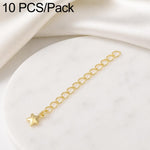 Confezione da 10 pezzi di catenelle di prolunga placcate in oro, resistenti allo scolorimento, per la creazione di collane e bracciali fai da te., 3D Cutout Heart, 3D Five-Pointed Star, 3D Rose, 3D Heart, 145 Chain 2.4mm Width 5cm Length               ...