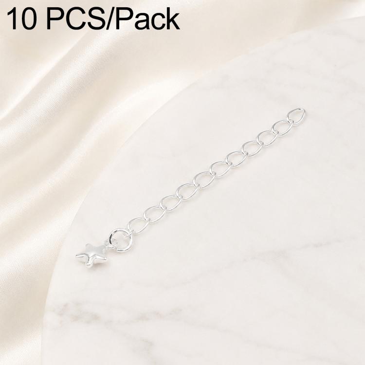 Confezione da 10 pezzi di catenelle di prolunga placcate in oro, resistenti allo scolorimento, per la creazione di collane e bracciali fai da te., 3D Cutout Heart, 3D Five-Pointed Star, 3D Rose, 3D Heart, 145 Chain 2.4mm Width 5cm Length               ...