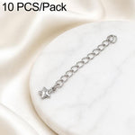 Confezione da 10 pezzi di catenelle di prolunga placcate in oro, resistenti allo scolorimento, per la creazione di collane e bracciali fai da te., 3D Cutout Heart, 3D Five-Pointed Star, 3D Rose, 3D Heart, 145 Chain 2.4mm Width 5cm Length               ...
