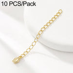 Confezione da 10 pezzi di catenelle di prolunga placcate in oro, resistenti allo scolorimento, per la creazione di collane e bracciali fai da te., 3D Cutout Heart, 3D Five-Pointed Star, 3D Rose, 3D Heart, 145 Chain 2.4mm Width 5cm Length               ...