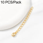 Confezione da 10 pezzi di catenelle di prolunga placcate in oro, resistenti allo scolorimento, per la creazione di collane e bracciali fai da te., 3D Cutout Heart, 3D Five-Pointed Star, 3D Rose, 3D Heart, 145 Chain 2.4mm Width 5cm Length               ...