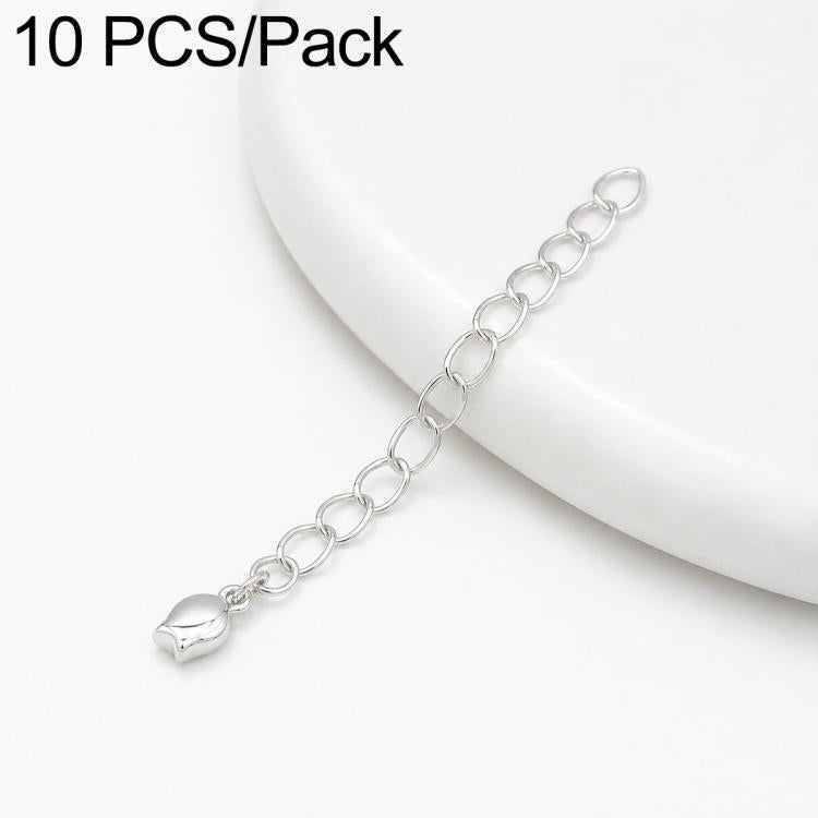 Confezione da 10 pezzi di catenelle di prolunga placcate in oro, resistenti allo scolorimento, per la creazione di collane e bracciali fai da te., 3D Cutout Heart, 3D Five-Pointed Star, 3D Rose, 3D Heart, 145 Chain 2.4mm Width 5cm Length               ...