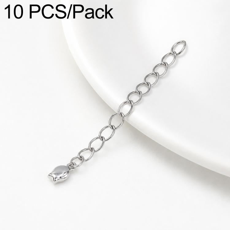Confezione da 10 pezzi di catenelle di prolunga placcate in oro, resistenti allo scolorimento, per la creazione di collane e bracciali fai da te., 3D Cutout Heart, 3D Five-Pointed Star, 3D Rose, 3D Heart, 145 Chain 2.4mm Width 5cm Length               ...