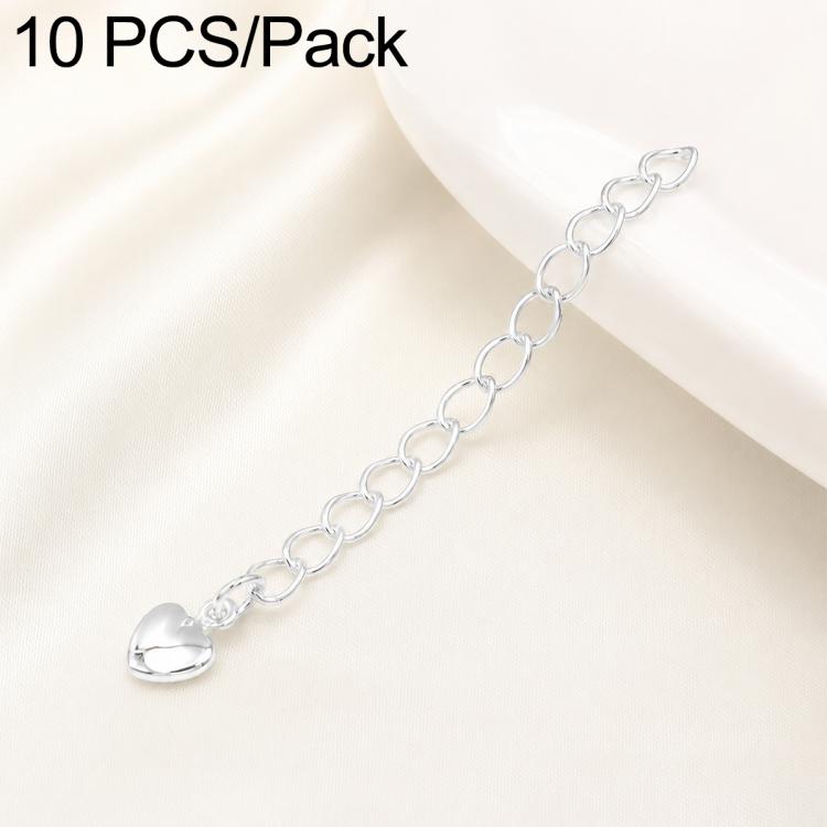 Confezione da 10 pezzi di catenelle di prolunga placcate in oro, resistenti allo scolorimento, per la creazione di collane e bracciali fai da te., 3D Cutout Heart, 3D Five-Pointed Star, 3D Rose, 3D Heart, 145 Chain 2.4mm Width 5cm Length               ...