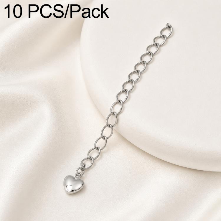 Confezione da 10 pezzi di catenelle di prolunga placcate in oro, resistenti allo scolorimento, per la creazione di collane e bracciali fai da te., 3D Cutout Heart, 3D Five-Pointed Star, 3D Rose, 3D Heart, 145 Chain 2.4mm Width 5cm Length               ...