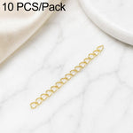 Confezione da 10 pezzi di catenelle di prolunga placcate in oro, resistenti allo scolorimento, per la creazione di collane e bracciali fai da te., 3D Cutout Heart, 3D Five-Pointed Star, 3D Rose, 3D Heart, 145 Chain 2.4mm Width 5cm Length               ...