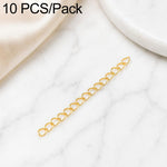 Confezione da 10 pezzi di catenelle di prolunga placcate in oro, resistenti allo scolorimento, per la creazione di collane e bracciali fai da te., 3D Cutout Heart, 3D Five-Pointed Star, 3D Rose, 3D Heart, 145 Chain 2.4mm Width 5cm Length               ...