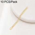Confezione da 10 pezzi di catenelle di prolunga placcate in oro, resistenti allo scolorimento, per la creazione di collane e bracciali fai da te., 3D Cutout Heart, 3D Five-Pointed Star, 3D Rose, 3D Heart, 145 Chain 2.4mm Width 5cm Length               ...