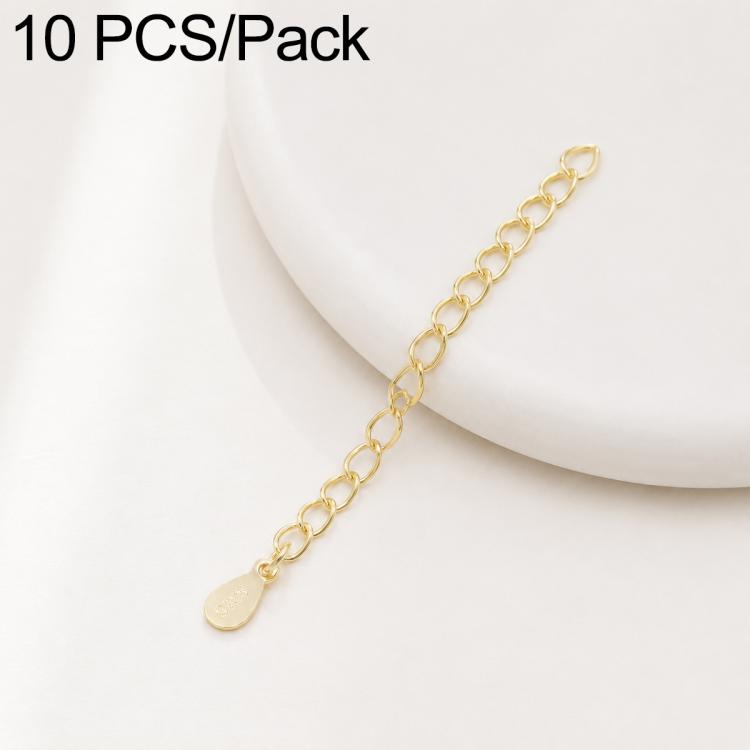 Confezione da 10 pezzi di catenelle di prolunga placcate in oro, resistenti allo scolorimento, per la creazione di collane e bracciali fai da te., 3D Cutout Heart, 3D Five-Pointed Star, 3D Rose, 3D Heart, 145 Chain 2.4mm Width 5cm Length               ...