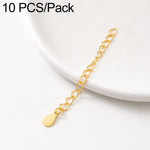 Confezione da 10 pezzi di catenelle di prolunga placcate in oro, resistenti allo scolorimento, per la creazione di collane e bracciali fai da te., 3D Cutout Heart, 3D Five-Pointed Star, 3D Rose, 3D Heart, 145 Chain 2.4mm Width 5cm Length               ...