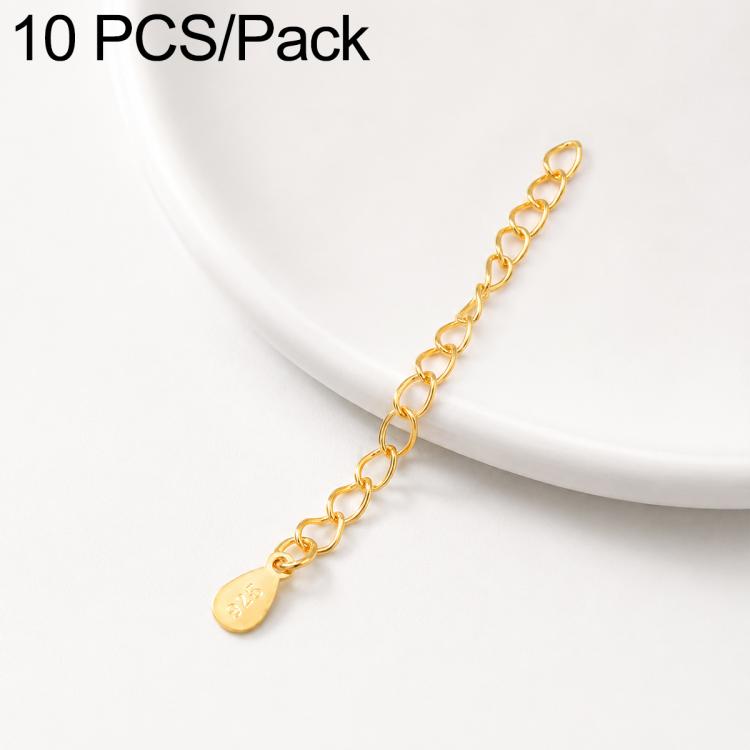 Confezione da 10 pezzi di catenelle di prolunga placcate in oro, resistenti allo scolorimento, per la creazione di collane e bracciali fai da te., 3D Cutout Heart, 3D Five-Pointed Star, 3D Rose, 3D Heart, 145 Chain 2.4mm Width 5cm Length               ...