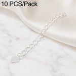 Confezione da 10 pezzi di catenelle di prolunga placcate in oro, resistenti allo scolorimento, per la creazione di collane e bracciali fai da te., S925 Heart-Shaped Charm, Crooked Heart S925, Smooth Unengraved Heart, Four-Leaf Clover Charm