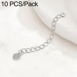 Confezione da 10 pezzi di catenelle di prolunga placcate in oro, resistenti allo scolorimento, per la creazione di collane e bracciali fai da te., S925 Heart-Shaped Charm, Crooked Heart S925, Smooth Unengraved Heart, Four-Leaf Clover Charm