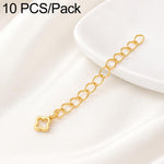 Confezione da 10 pezzi di catenelle di prolunga placcate in oro, resistenti allo scolorimento, per la creazione di collane e bracciali fai da te., S925 Heart-Shaped Charm, Crooked Heart S925, Smooth Unengraved Heart, Four-Leaf Clover Charm