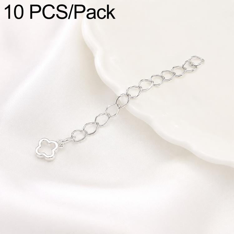 Confezione da 10 pezzi di catenelle di prolunga placcate in oro, resistenti allo scolorimento, per la creazione di collane e bracciali fai da te., S925 Heart-Shaped Charm, Crooked Heart S925, Smooth Unengraved Heart, Four-Leaf Clover Charm